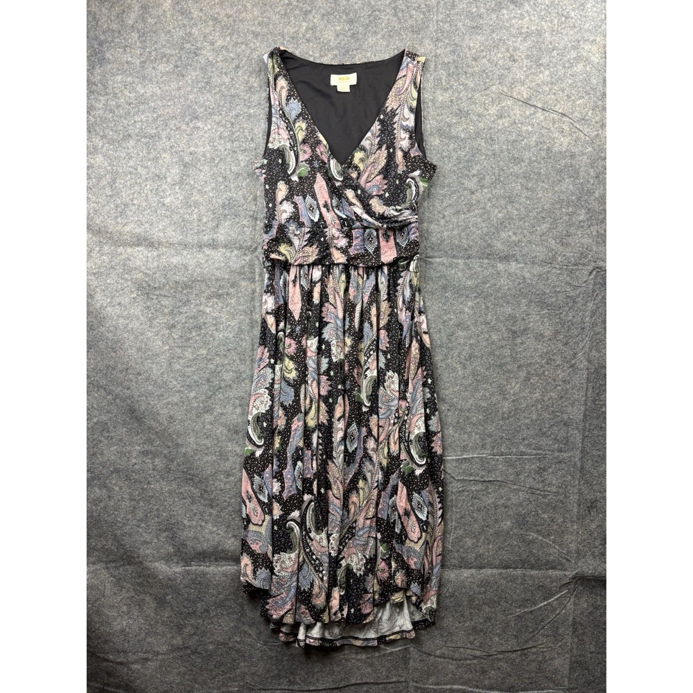 Maeve Leslie Anthropologie Sleeveless‎ Dress Size XS Artsy Paisley Floral V Neck